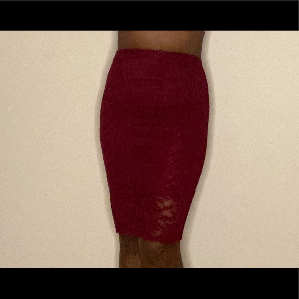 Forever 21 Burgundy Midi Skirt
